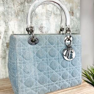 Christian Dior Lady Dior Cannage Denim Medium Bag